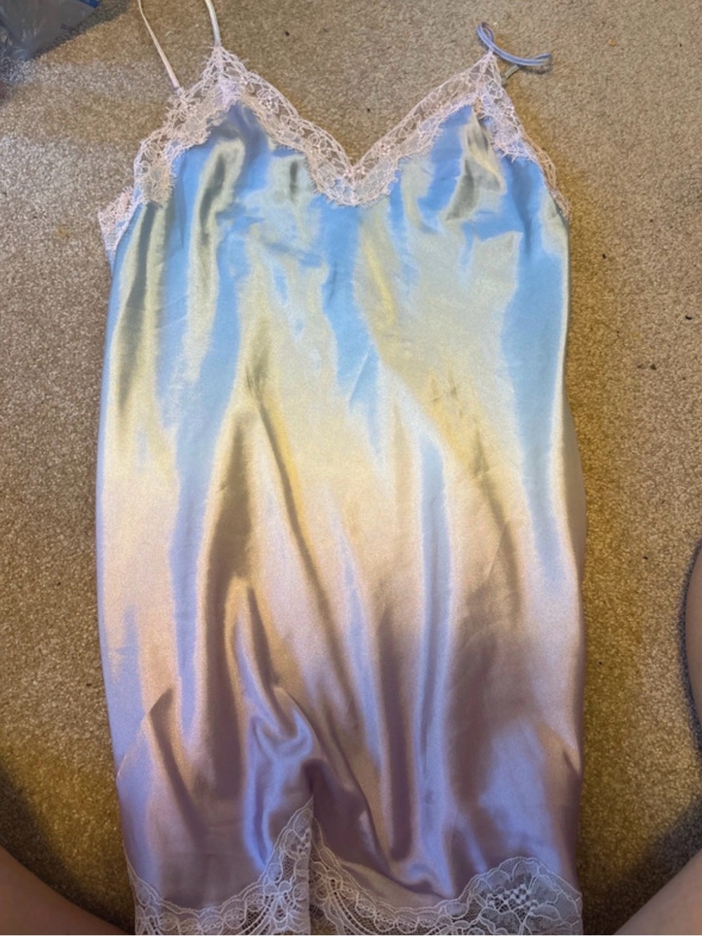 Victoria's Secret Satin Slip Dress in Pink and Light Blue Ombre